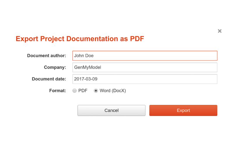 bpmn export documentation